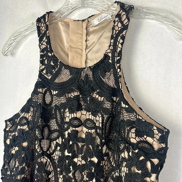 Lovers + Friends Revolve Caspian Dress Black Floral Overlay Crochet Lace Size S - Picture 4 of 13